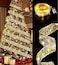 Christmas Tree Ribbon String Lights 16.4ft 50 Led Gold Glowing Ribbon Fairy Lights Battery Powered for Birthday Party Holiday Decorations Indoor and Outdoor Christmas Tree Decorations(Warm White)