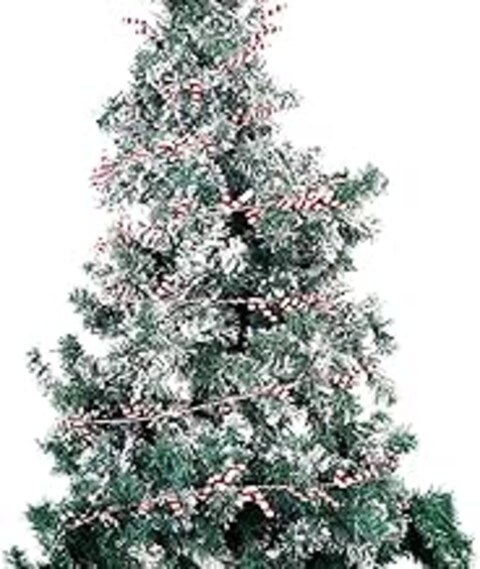 DQFYY 15m Christmas tinsel garland metallic garland shiny hanging garland decorations for Christmas tree party supplies indoor and outdoor decoration (Red)