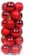 24Pcs 4 cm Red Christmas Tree Ornament Balls - Festive Decorations for Holiday Parties, Garden Decor New Year's Eve Celebrations (red)