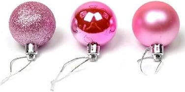 Christmas Balls Ornaments 16 Pcs Shatterproof Christmas Tree Decorations Hanging 8CM Ball for Xmas Tree Holiday Wedding Party (Pink)