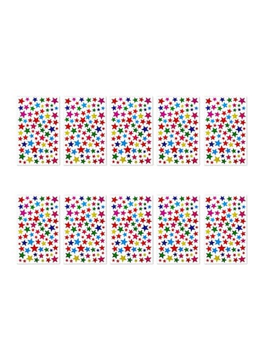 10 Sheet Star Shaped Stickers Set 6.14 x 3.74inch