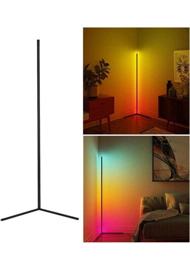 Remote Control RGB LED Corner Floor Lamp Multicolour