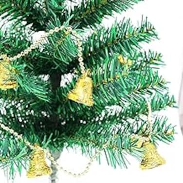 Moninsta [1+20Pcs] Christmas Decoration Christmas Tree Decoration Patterned Gold Bell Chain Mini Christmas Bow Decoration For Holiday Wedding Party Decoration