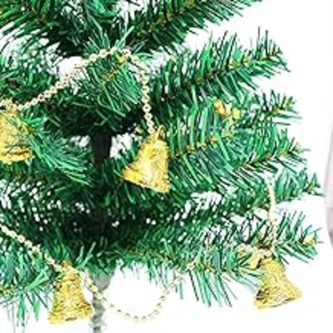 Moninsta [1+20Pcs] Christmas Decoration Christmas Tree Decoration Patterned Gold Bell Chain Mini Christmas Bow Decoration For Holiday Wedding Party Decoration