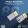 كابل TP Link-16K Displayport 2.0، كابل عرض فيديو فائق الدقة 16K بتردد 60 هرتز، مع نقل نطاق ترددي 80 جيجابت في الثانية، موصلات مطلية بالذهب، كابل فائق النحافة بطول 2 متر