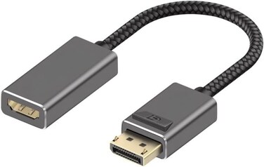 محول Media Link-DP DisplayPort إلى HDMI، كابل عرض فيديو Ultra HD 4K ذكر إلى أنثى DP إلى HDMI مع موصلات مطلية بالذهب، كابل نايلون، أحادي الاتجاه