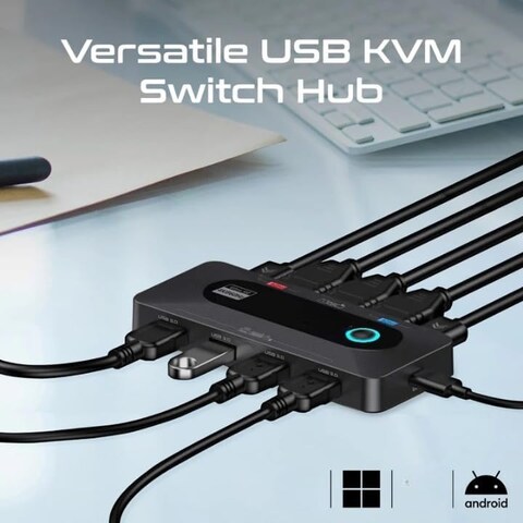 MediaSwitch-KVM 4K@60Hz KVM Switch مع توسعة USB 3.0