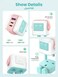 65W 3PIN PLUG Type C Charger Dynamic Expression Display 2C1A USB C With LED Screen Fun Charging Fast USB Type C Wall Adapter Portable Mini Size GaN Charger Adapter - Pink Blue