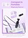 65W 3PIN PLUG Type C Charger Dynamic Expression Display 2C1A USB C With LED Screen Fun Charging Fast USB Type C Wall Adapter Portable Mini Size GaN Charger Adapter -Purple