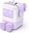 65W 3PIN PLUG Type C Charger Dynamic Expression Display 2C1A USB C With LED Screen Fun Charging Fast USB Type C Wall Adapter Portable Mini Size GaN Charger Adapter -Purple