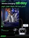 65W 3PIN PLUG Type C Charger Dynamic Expression Display 2C1A USB C With LED Screen Fun Charging Fast USB Type C Wall Adapter Portable Mini Size GaN Charger Adapter - BLACK