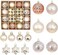 Christmas Balls Ornaments,44 Pcs Shatterproof Christmas Tree Hanging Balls， Glitter Plastic Xmas Tree Baubles，Christmas Balls Set for Decorate Christmas Trees/Wedding/Home Party (Champagne gold)