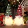 Rness Christmas Decoration Gnome Light Up, Elf Gonk Christmas LED Light, Handmade Christmas Swedish Santa Gnomes with Light, Glitter Hat Christmas Craft 11 inch 2Pcs Green/Red
