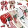 Pomefar Christmas Decorations, 4Pcs 2M Christmas Gift Wrapping Ribbon, Ribbons for Christmas Wreaths, Gift Baskets, Tree Decorations