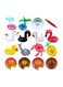 16-Piece Inflatable Multicolour Swim Floats Cup Holder Set For Swimming Pool 25cm