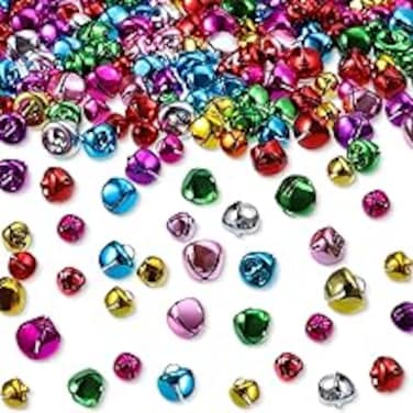 100 Pcs Jingle Bells, 6 MM Craft Bells Ornament, Colourful Small Bells Christmas Bells Decorations, Metal Tiny Bells for DIY Bracelet Necklace Knitting Jewelry Making Home Party Decor Collar, 7 Colors