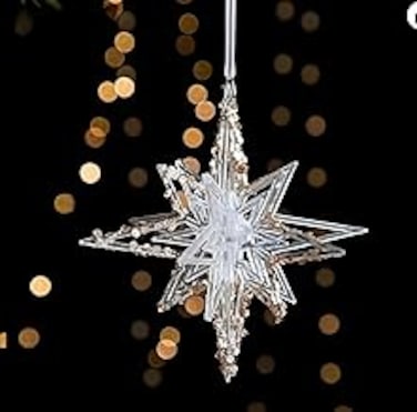 Luxurious Christmas decorations, Acrylic Crystal Hanging Christmas Tree Ornaments, Deer, Tree, Star Pendants (3D Star)