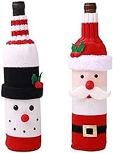 Christmas Decorations for Home Santa Claus Wine Bottle Cover Snowman Stocking Gift Holders Xmas New Year