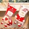 Christmas Stockings, 18" Large Wool Premium Christmas Stockings 3D Santa, Reindeer Xmas Character for Family Holiday Christmas Party Decorations, Christmas Sack Gift Stockings for Tree Ornament Decor