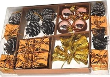 Festive Lights Complete Christmas Ornament and Charm Box Set &ndash; Perfect Holiday Decoration Collection for Festive Decor