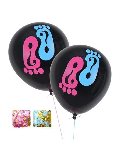 2 PCS Of Gender Reveal Balloons with Confetti Baby Shower Party Decorations 36inch