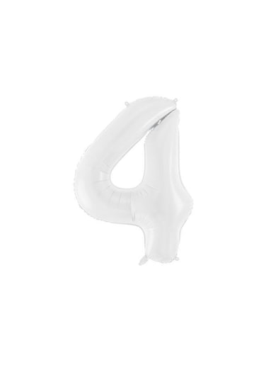 Foil balloon Number ''4'', 86 cm, white