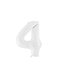 Foil balloon Number ''4'', 86 cm, white