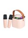 Mini Karaoke Speaker for Kids, Portable Bluetooth Speaker with 2 Wireless Microphones &amp; LED Lights, Perfect Gift for Kids Boys &amp; Girls -Pink