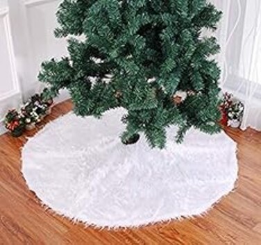 90CM Plush Christmas tree Skirts Fur Carpet Merry Christmas Decoration for Home Tree Skirts New Year Decoration mm