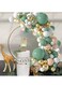 117 pcs Sage Green Balloon Garland Arch Kit with White Gold Confetti Latex Balloons and Retro Green Balloon Set for Wedding Birthday Balloons Baby Shower Engagement Decorations