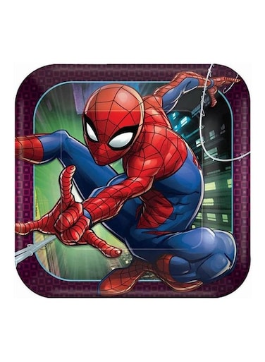 8-Piece Spider-Man Webbed Printed Plate Set 9inch