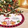Christmas Tree Skirt, 48 Inches Red Black Buffalo Plaid Tree Skirt Rustic Thick Xmas Tree Skirt with Snowflake Santa Claus Xmas Ornaments Perfect for Christmas Decoration and New Year Holiday Party