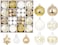 44Pcs Christmas Balls Ornaments for Xmas, Christmas Tree Hanging Balls Ornaments with Glitter, Shatterproof Christmas Tree Decorations, Gold &amp; White