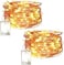 [2 Pack] Fairy Christmas Diwali Lights Battery Operated, 10M/33ft/100 LED Warm White String Light, Waterproof Battery Case, Indoor Lights for Xmas Tree Wedding,Party Events Garden Spring Decoration