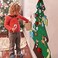 Christmas Felt Christmas Tree Set with Led String Light, 3.2ft Wall Hanging DIY Xmas Decorations Tree with Detachable Ornaments Snowman Christmas Decorations New Year Gift for Kids Boys and Girls Home