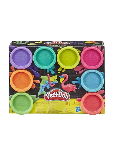 8 Pack - Neon Color Set &ndash; Non-Toxic, Fun for Kids 2+, Rainbow Colors Compound Clay for Crafting, Shaping, and Creative Play