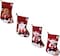 HeyJais 4 Pack Christmas Stockings Gift Bag, 3D Christmas Stockings Gift &amp; Treat Bags for Holiday Decoration Santa Reindeer Customed Design,Christmas Tree Fireplace Hanging Stockings