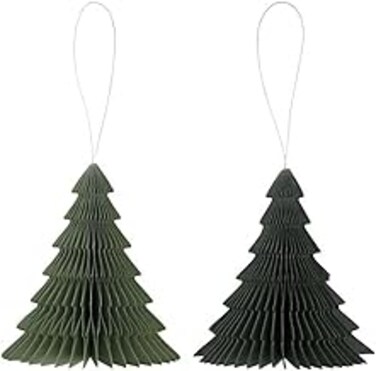Hema Honeycomb Trees Baubles 2-Pack, Green