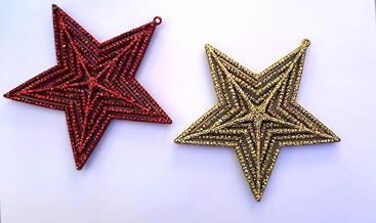 Festive Lights Sparkling Glitter Star Christmas Ornament &ndash; Radiant Tree Topper Decoration to Illuminate Your Holiday Decor
