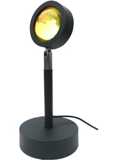 Sunset Projection Floor Stand Modern Lamp Night Light Black/Yellow 3.9x3.15x10.6inch