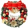 Christmas Wreath 30cm Christmas Large Wreath Door Wall Ornament Garland Decoration Red Bowknot Christmas Decorations for Home