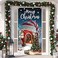 LODROC Christmas Decorations Merry Christmas Door Cover Christmas Background Banner Xmas Door Hanging Covers Photo Booth Props for Christmas Party Decorations Supplies, 70.9 x 35.4 Inch