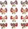 HOOTO 12PCS Christmas Bow with Bells Mini Bowknot Ornament Christmas Garland Bow Ornaments Decorative Bows for Christmas Tree, Wreath