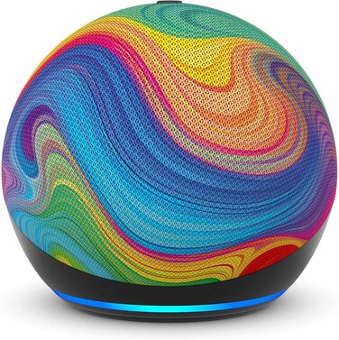 Echo Dot (5th Gen) Kids Bluetooth Speaker &ndash; Rainbow Swirl Design