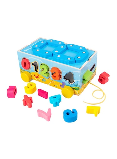 Wooden Number Shape Building Blocks Paired With Trailer