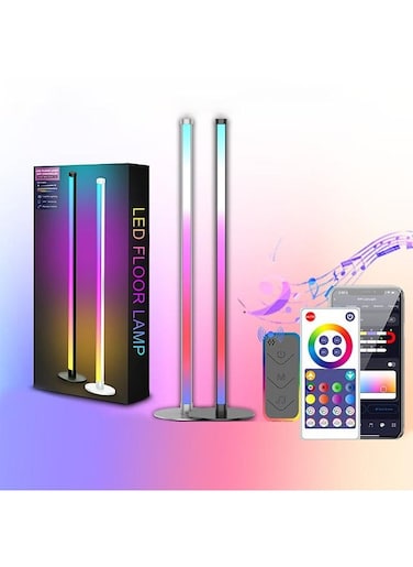 Remote Control Bluetooth Version RGBIC LED Floor Lamp For Corner Standing, Bedroom and Bedside Decoration Living Room 1.6 Meter