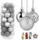 35pcs 4cm Christmas Baubles, Essential Gold &amp; Shatterproof Christmas Ball Ornaments Decoration for Christmas Tree Decor - Silver