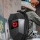 Motorcycle Backpack for Men, Large Capacity Backpack with USB Port, LED Light, 3D Waterproof Carbon Fiber Hard Shell, Programmable Digital Color Display