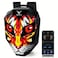Men's Motorcycle Backpack, Large Capacity Backpack with USB Port, LED Light, 3D Carbon Fiber Hard Shell, Waterproof, Programmable Digital Color Screen Tiger