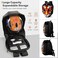 LED Eyes Biker Backpack for Motorcycle Riding, Hard Shell Expandable Motorbike Rider Backpack, Waterproof DIY Daypack for Travelling Camping Cycling Helmet Storage Bag-Tiger